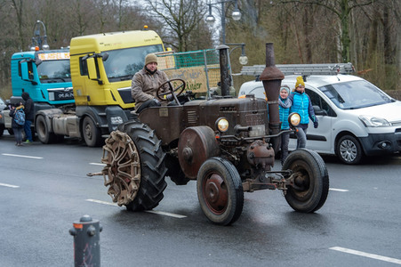 Ankunft zur Großdemonstration von Landwirtschaft und Transportgewerbe in Berlin
