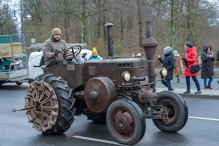 Ankunft zur Großdemonstration von Landwirtschaft und Transportgewerbe in Berlin