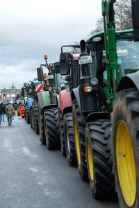 Ankunft zur Großdemonstration von Landwirtschaft und Transportgewerbe in Berlin