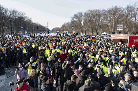 Kundgebung der Spediteure in Berlin