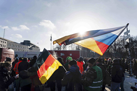Kundgebung der Spediteure in Berlin