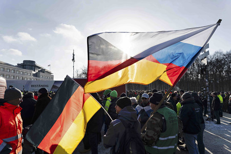 Kundgebung der Spediteure in Berlin