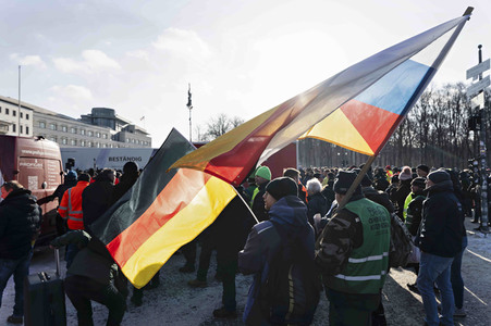 Kundgebung der Spediteure in Berlin
