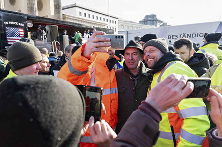 Kundgebung der Spediteure in Berlin