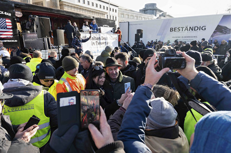 Kundgebung der Spediteure in Berlin