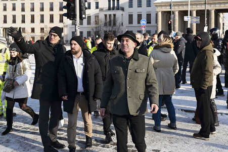 Kundgebung der Spediteure in Berlin