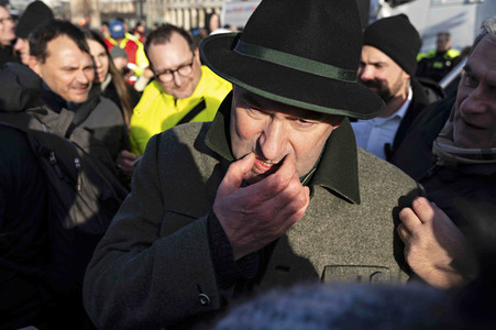 Kundgebung der Spediteure in Berlin