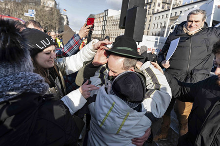 Kundgebung der Spediteure in Berlin