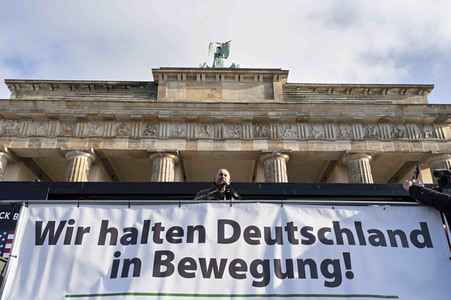 Kundgebung der Spediteure in Berlin