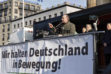 Kundgebung der Spediteure in Berlin