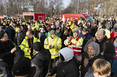Kundgebung der Spediteure in Berlin