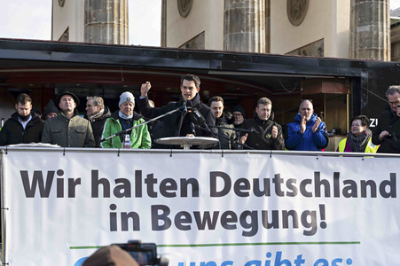 Kundgebung der Spediteure in Berlin