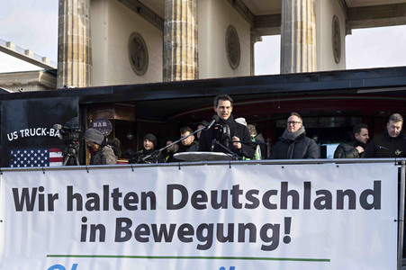 Kundgebung der Spediteure in Berlin