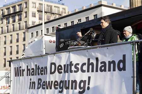 Kundgebung der Spediteure in Berlin