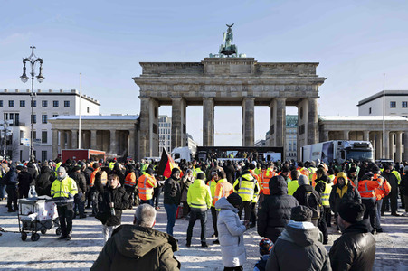 Kundgebung der Spediteure in Berlin