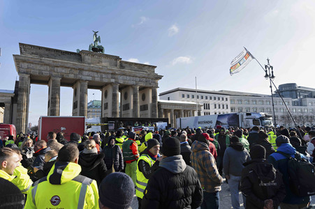 Kundgebung der Spediteure in Berlin