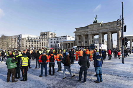 Kundgebung der Spediteure in Berlin