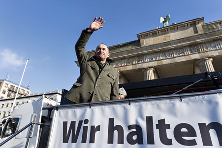 Kundgebung der Spediteure in Berlin