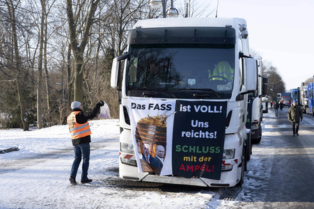 Kundgebung der Spediteure in Berlin