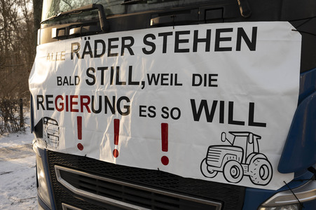 Kundgebung der Spediteure in Berlin