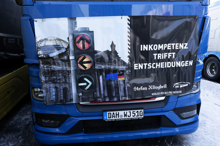 Kundgebung der Spediteure in Berlin