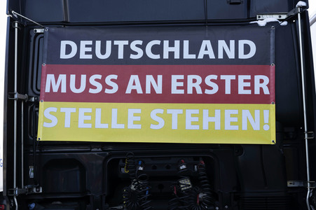 Kundgebung der Spediteure in Berlin
