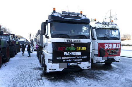 Kundgebung der Spediteure in Berlin