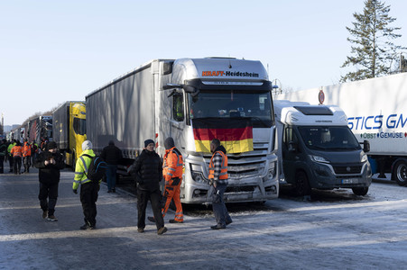 Kundgebung der Spediteure in Berlin
