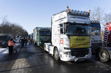 Kundgebung der Spediteure in Berlin