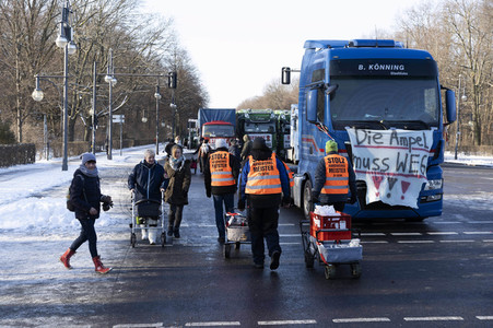 Kundgebung der Spediteure in Berlin