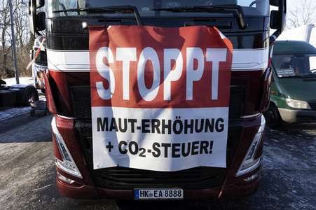 Kundgebung der Spediteure in Berlin