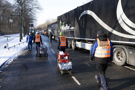 Kundgebung der Spediteure in Berlin