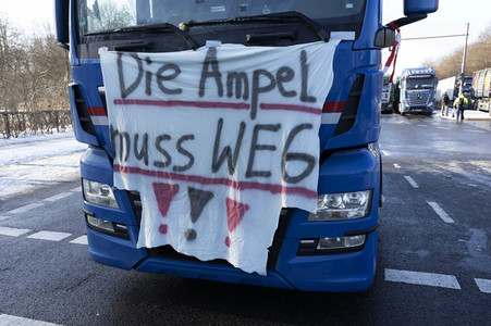 Kundgebung der Spediteure in Berlin