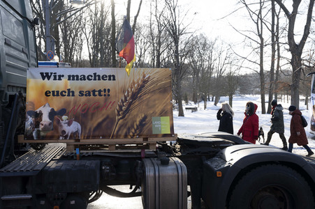 Kundgebung der Spediteure in Berlin