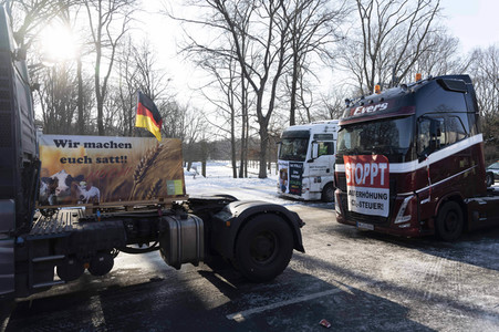 Kundgebung der Spediteure in Berlin