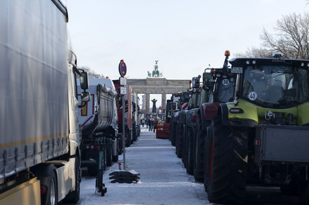 Kundgebung der Spediteure in Berlin