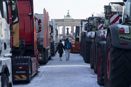 Kundgebung der Spediteure in Berlin