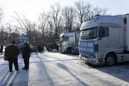 Kundgebung der Spediteure in Berlin