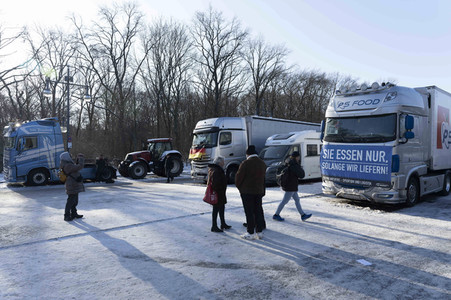 Kundgebung der Spediteure in Berlin