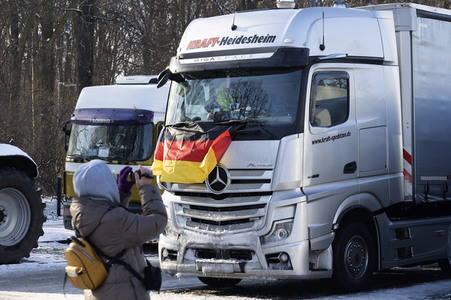 Kundgebung der Spediteure in Berlin