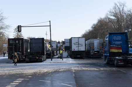 Kundgebung der Spediteure in Berlin