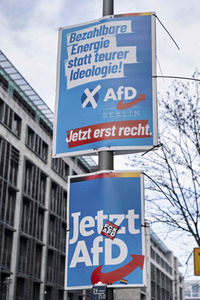 Wahlplakate zur teilweisen Wiederholungswahl in Berlin