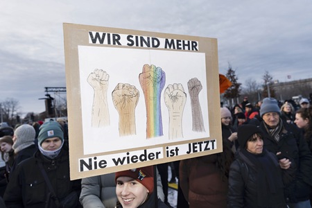 Demonstration gegen Rechtsextremismus in Berlin