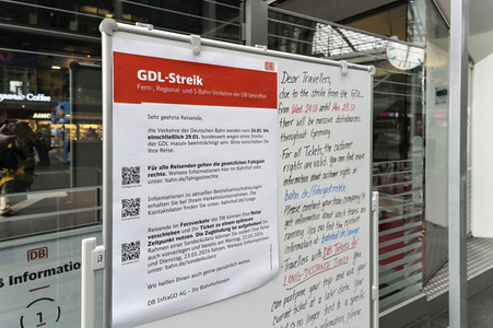 GDL Bahnstreik im Januar 2024 in Berlin