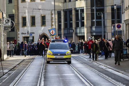 Sturm Karnevalisten auf das Rathaus in Erfurt
