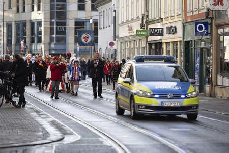 Sturm Karnevalisten auf das Rathaus in Erfurt