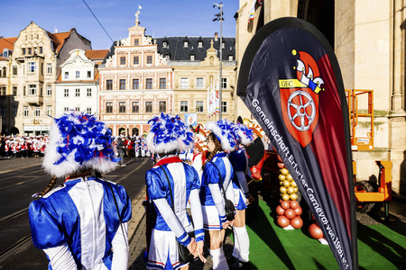 Sturm Karnevalisten auf das Rathaus in Erfurt