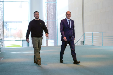 Empfang des Präsidenten der Ukraine im Kanzleramt in Berlin