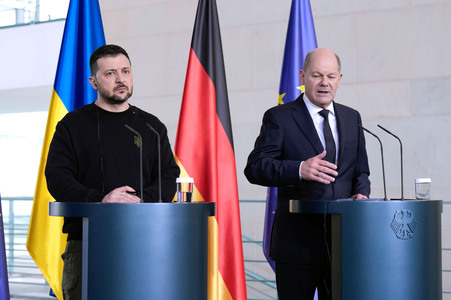 Empfang des Präsidenten der Ukraine im Kanzleramt in Berlin