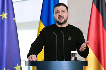 Empfang des Präsidenten der Ukraine im Kanzleramt in Berlin